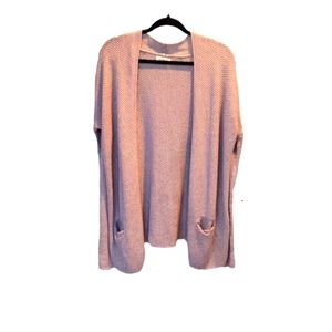 Grey Knit Open Cardigan